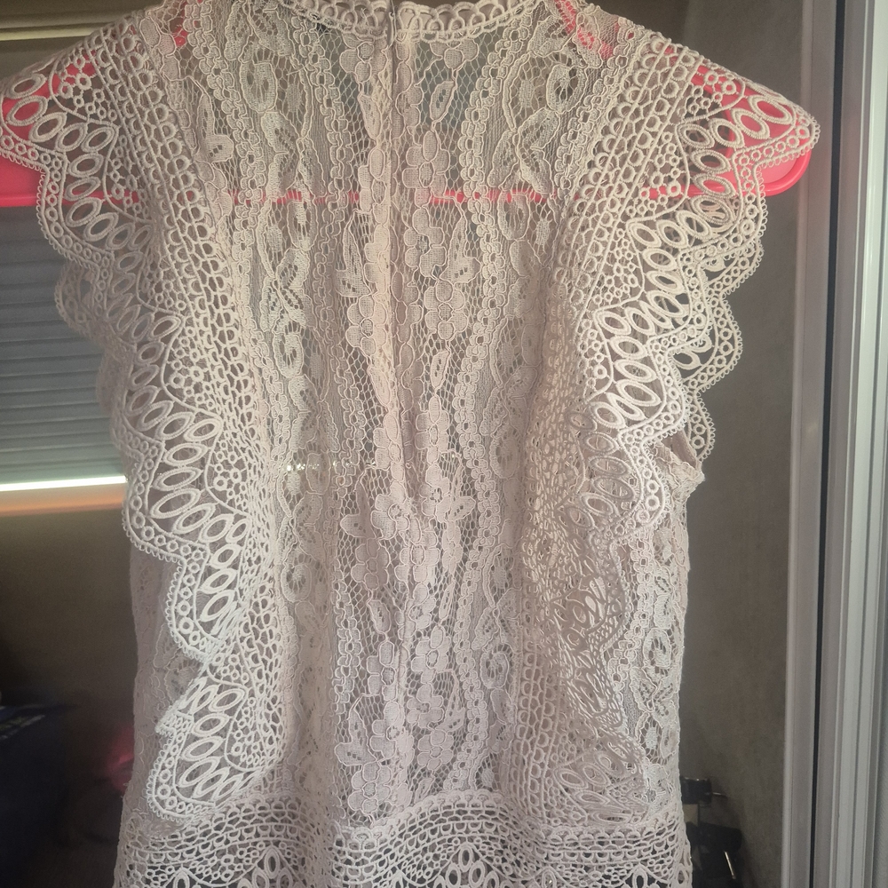 Zara White Ruffled Embellished Blouse